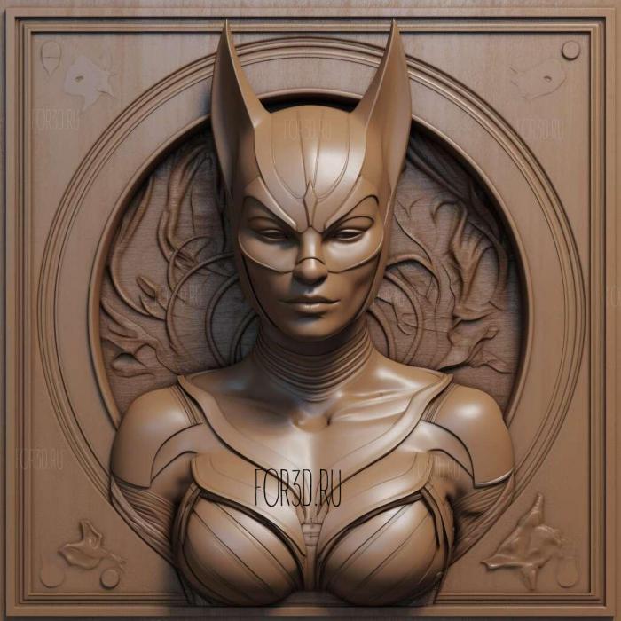 Catwoman 4 stl model for CNC